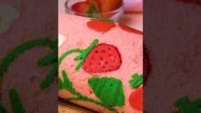 Cute Strawberry Roll Cake #shorts