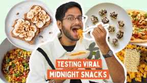 OMG😳TESTING VIRAL MIDNIGHT SNACK RECIPES | PUFFCORN MAGGI, KHAKHRA PIZZA, SPICY BHUJIA & MUCH MORE