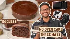 3 WAYS TO MAKE EGGLESS CHOCOLATE CAKE WITHOUT OVEN: MICROWAVE, COOKER, AND AIR FRYER #shorts